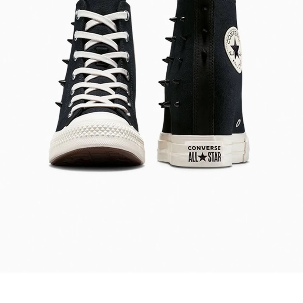 New Converse Black High-Tops with White Sole and Studs - Picture 5 of 16